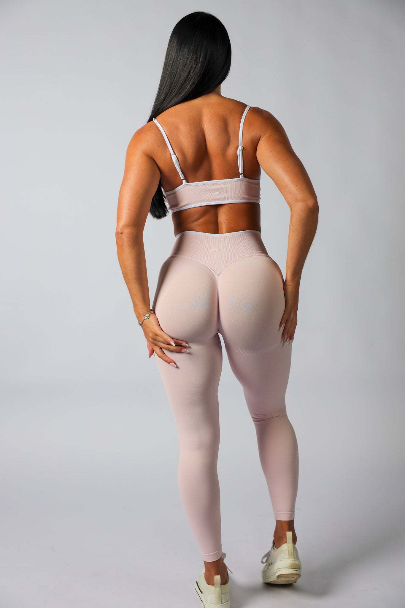 Seamless Contrast Legging- Baby Pink