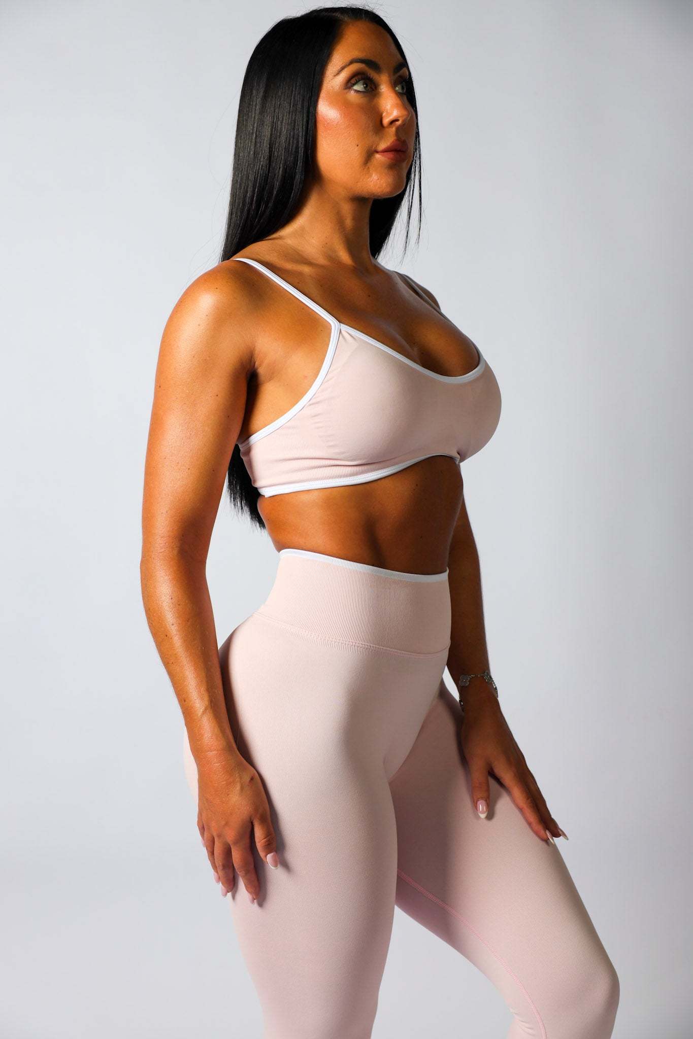 Seamless Contrast Legging- Baby Pink