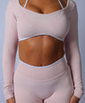 Seamless Contrast Long Sleeve- Baby Pink