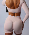 Seamless Contrast Long Sleeve- Baby Pink