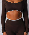 Seamless Contrast Long Sleeve- Espresso