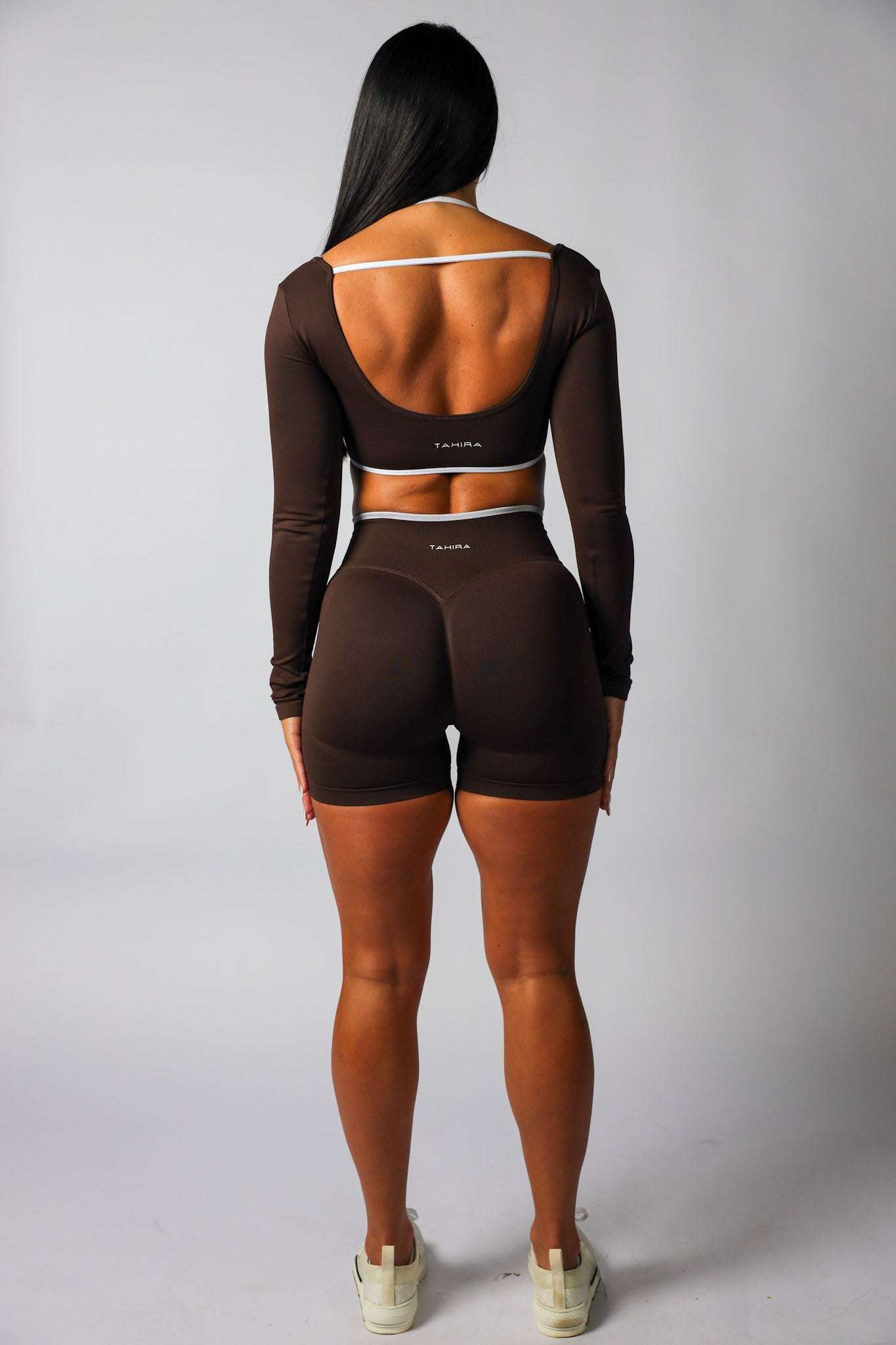 Seamless Contrast Long Sleeve- Espresso