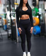 Sculpt Long Sleeve Crop Black