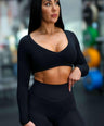 Sculpt Long Sleeve Crop Black