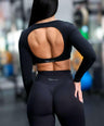 Sculpt Long Sleeve Crop Black