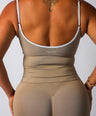 Seamless Contrast Tank- Latte