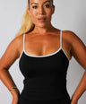 Seamless Contrast Tank Black