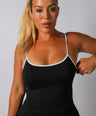 Seamless Contrast Tank Black