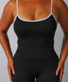 Seamless Contrast Tank Black
