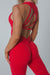 CURVE JUMPSUIT- RED (pre-sale) - TAHIRA Official - Womens Gym Gear