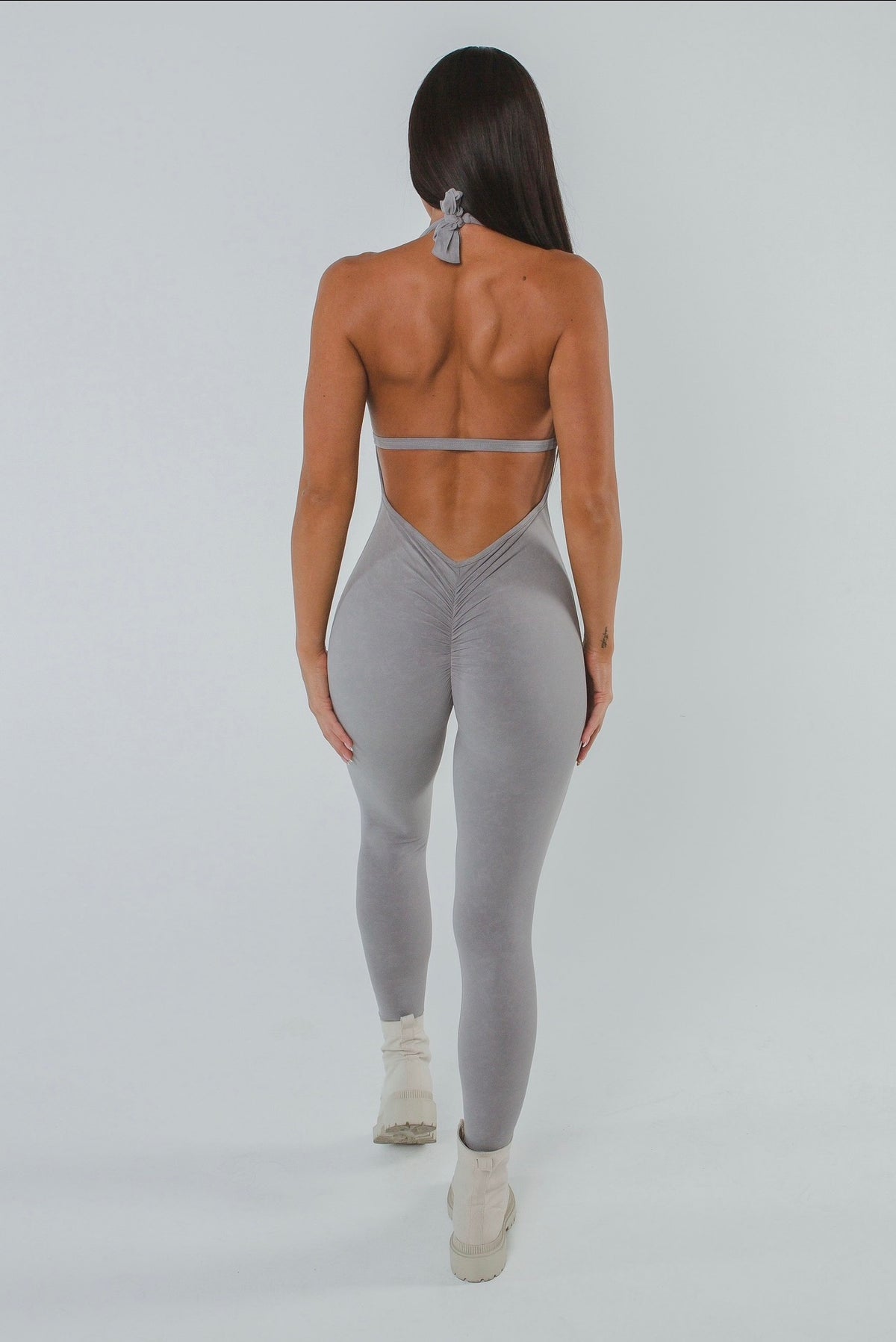 FADED JUMPSUIT- ASH - TAHIRA Official - Womens Gym Gear
