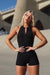 HALF TIME ROMPER- BLACK (Pre Order - ships Dec 1-7) - TAHIRA Official - Womens Gym Gear