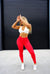 JADE LEGGINGS- RED - TAHIRA By KB - Womens Gym Gear